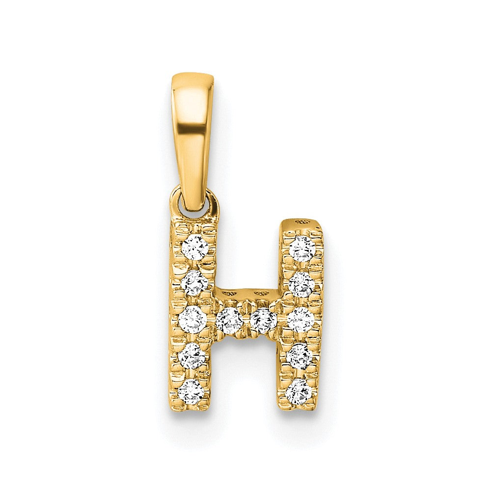 10K Diamond Letter H Initial with Bail Pendant