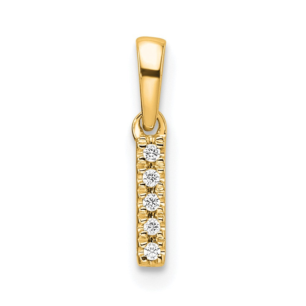 10K Diamond Letter I Initial with Bail Pendant