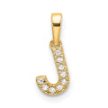 10K Diamond Letter J Initial with Bail Pendant