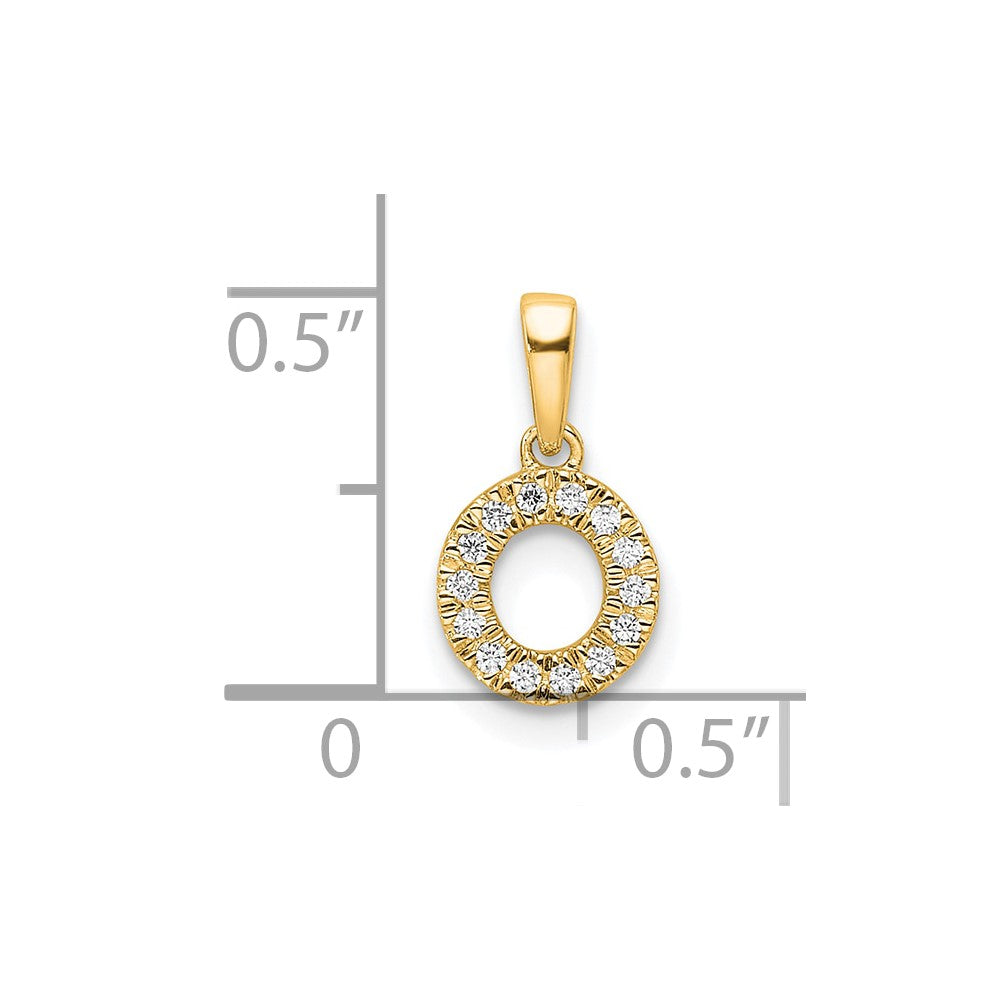 10K Diamond Letter O Initial with Bail Pendant