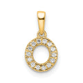 10K Diamond Letter O Initial with Bail Pendant