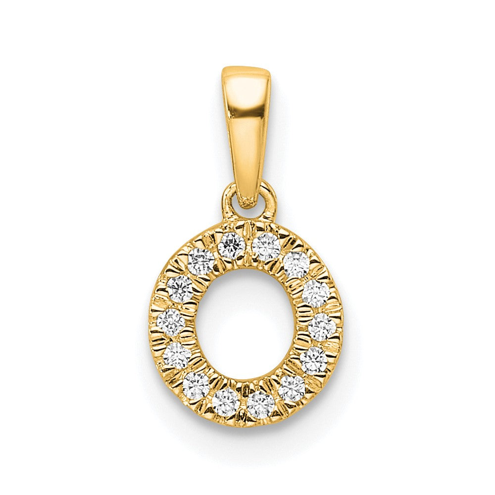 10K Diamond Letter O Initial with Bail Pendant
