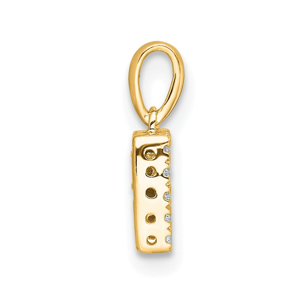 10K Diamond Letter R Initial with Bail Pendant