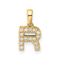 10K Diamond Letter R Initial with Bail Pendant