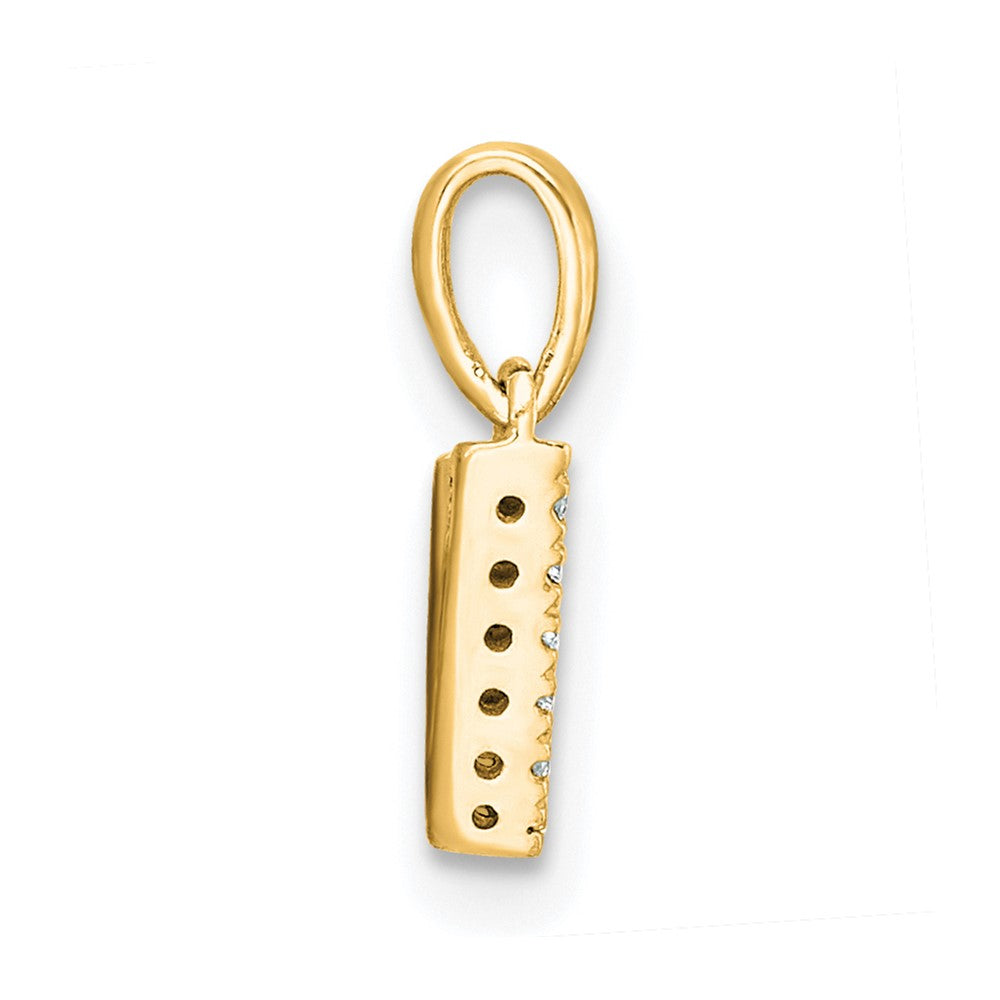 14K  Diamond Letter V Initial with Bail Pendant