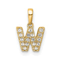 10K Diamond Letter W Initial with Bail Pendant