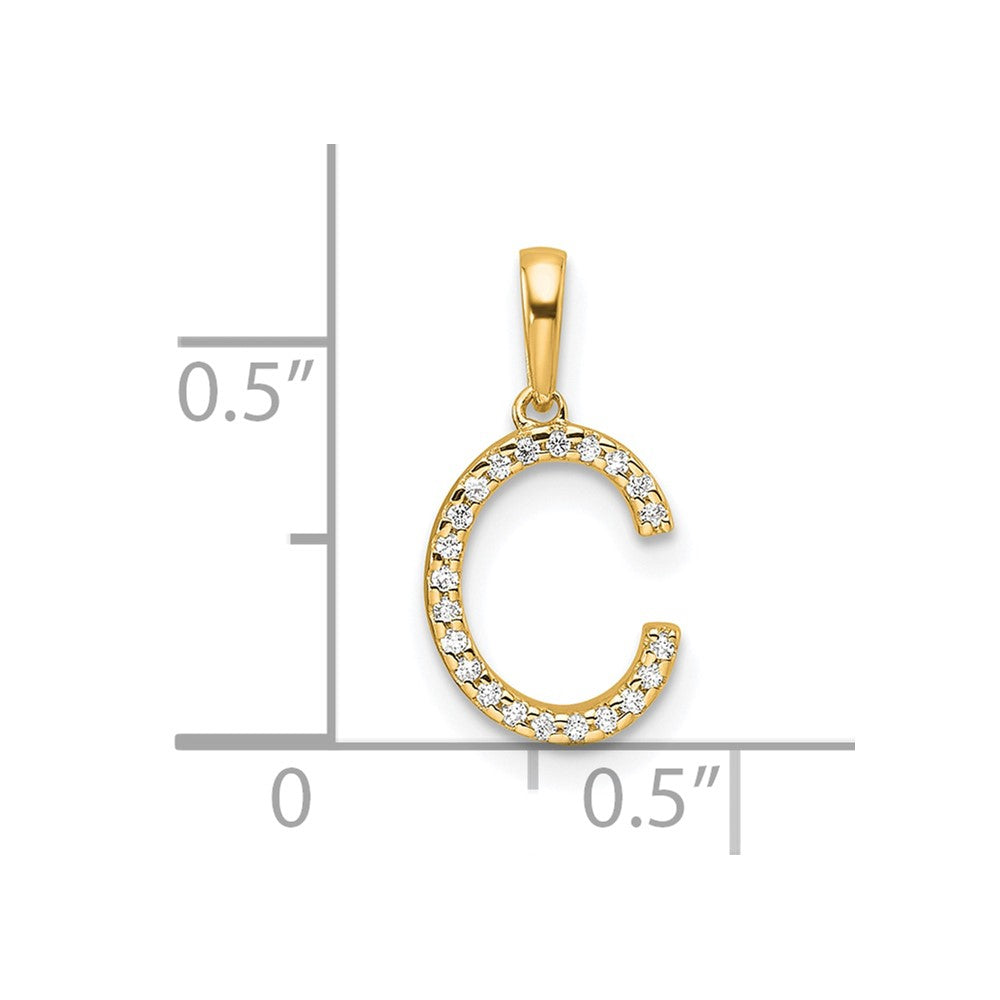 10K Diamond Letter C Initial Pendant