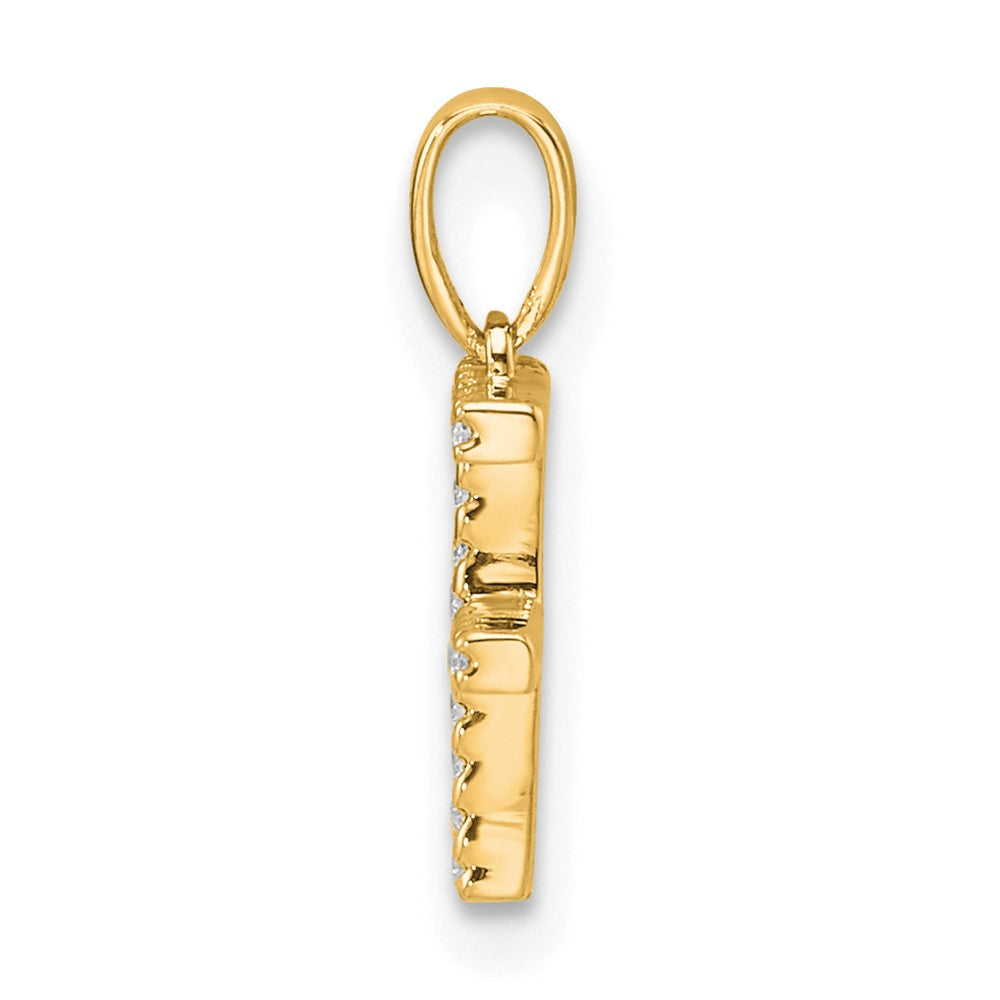 14K Diamond Letter F Initial Pendant