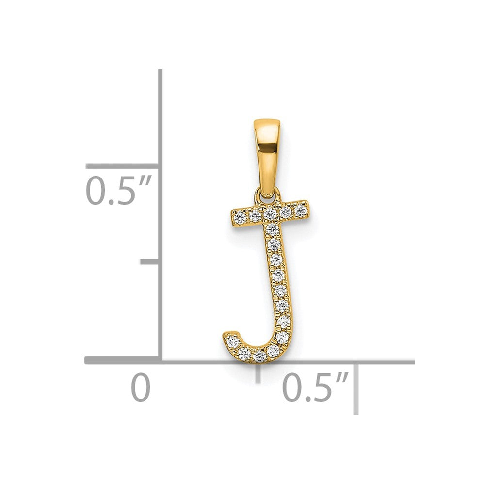 10K Diamond Letter J Initial Pendant