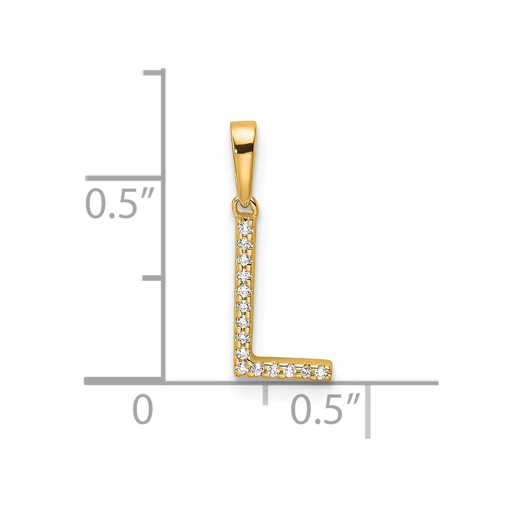 10K Diamond Letter L Initial Pendant