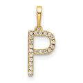 14K Diamond Letter P Initial Pendant