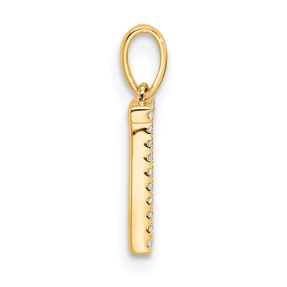 10K Diamond Letter T Initial Pendant