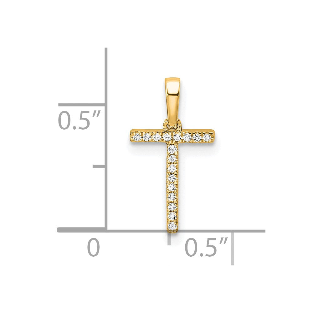 10K Diamond Letter T Initial Pendant