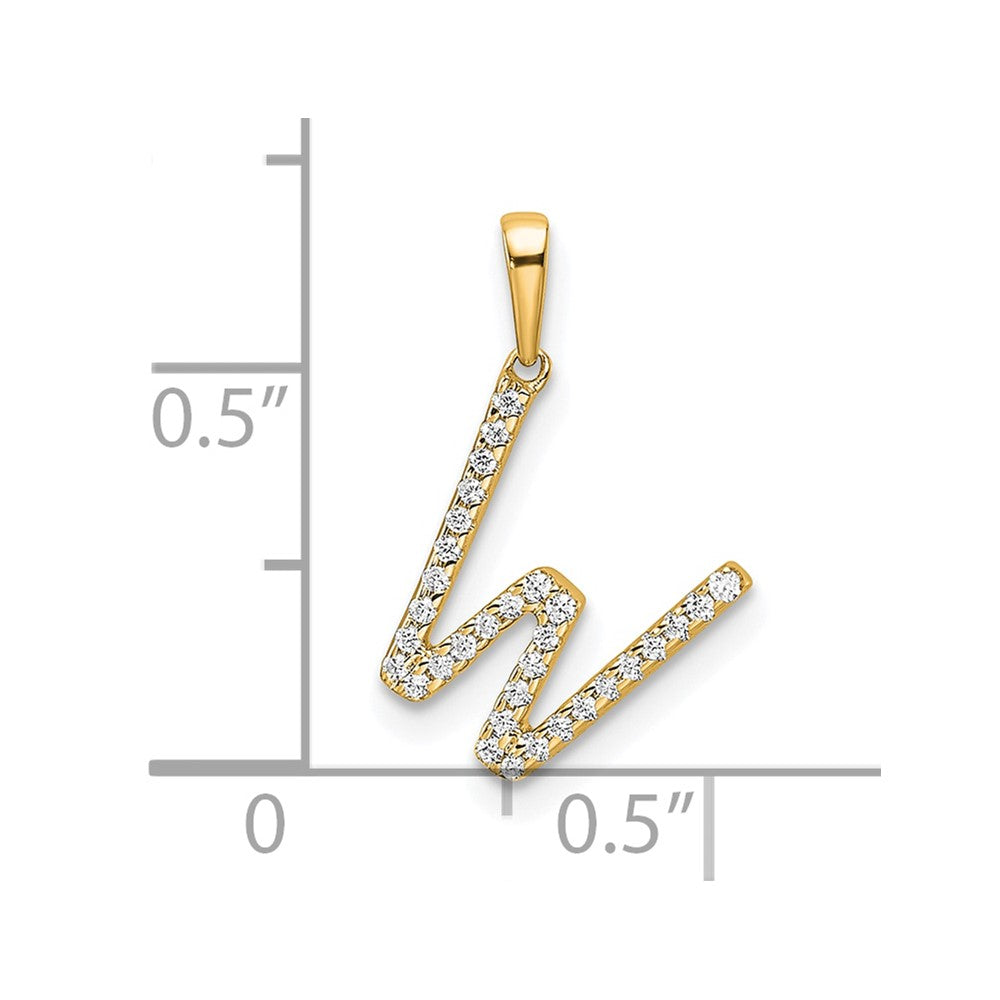 10K Diamond Letter W Initial Pendant