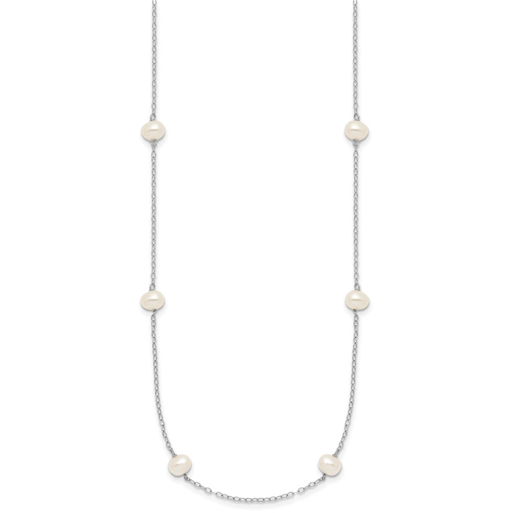 10K WG 4-5mm White Near Round FW Cultured Pearl 8-station Necklace