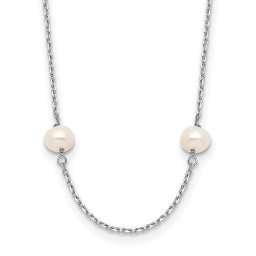 10K WG 4-5mm White Near Round FW Cultured Pearl 8-station Necklace