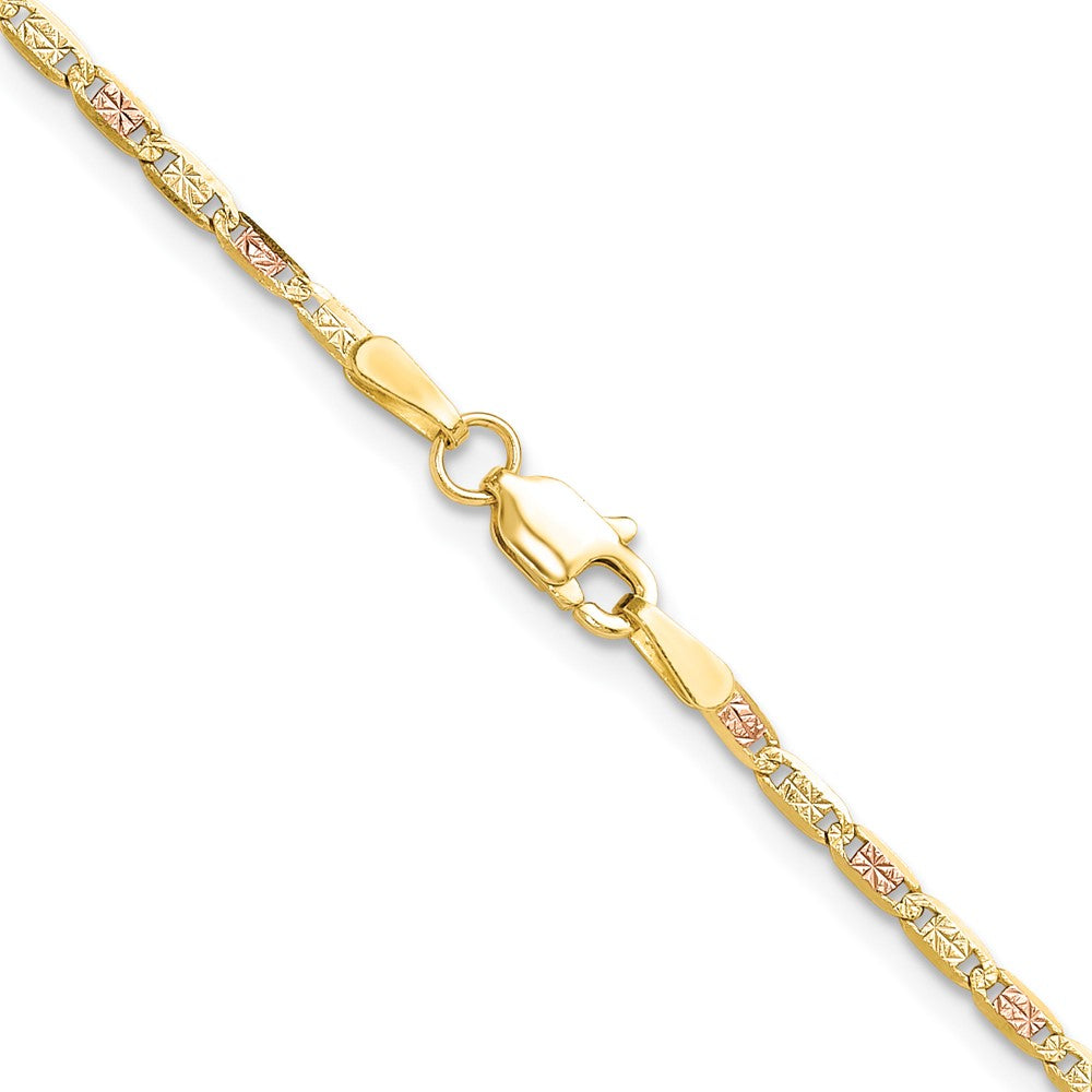 14k 2.0mm Tri-color Gold Pavé Valentino Chain