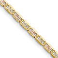 14k 3.2mm Tri-color Gold Pavé Valentino Chain