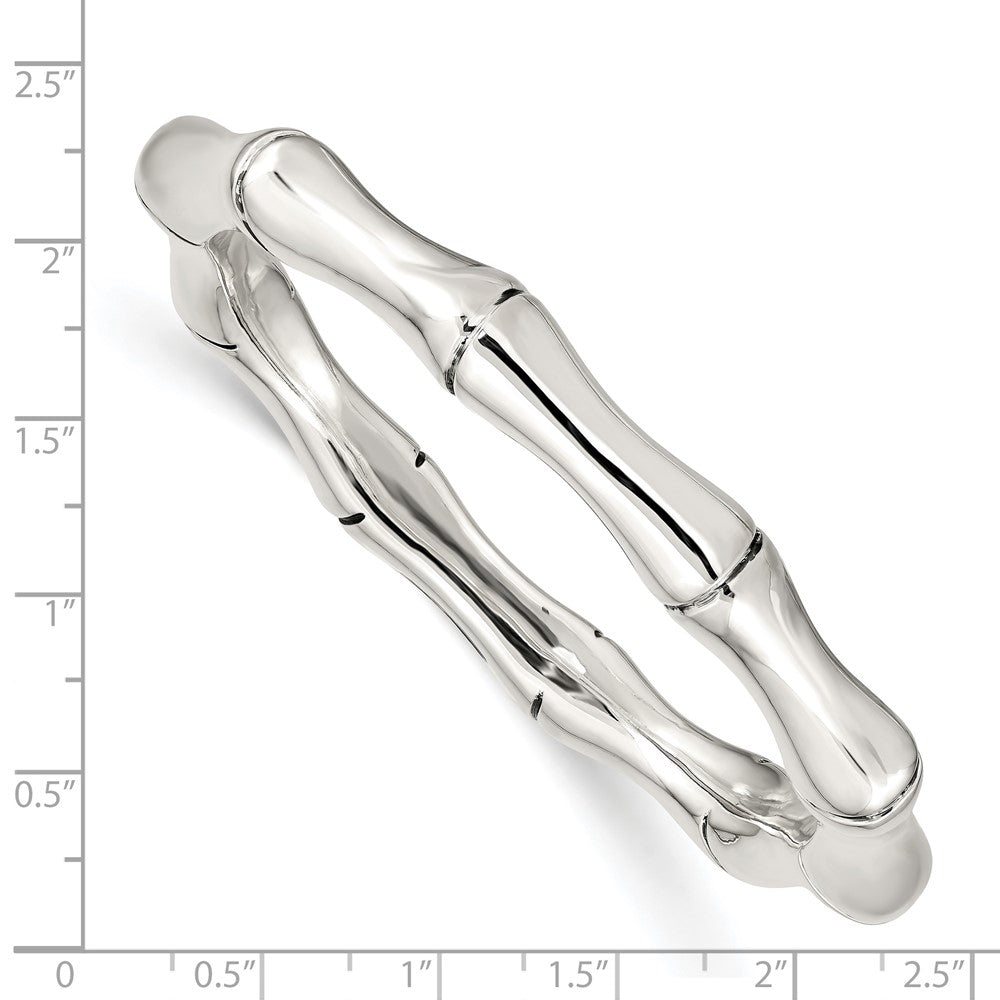 Sterling Silver Polished Bamboo Slip-on Bangle