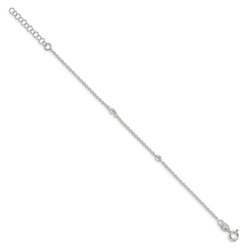 Sterling Silver Stars Bangle and Bracelet w/ 1" Ext. Two Piece Set