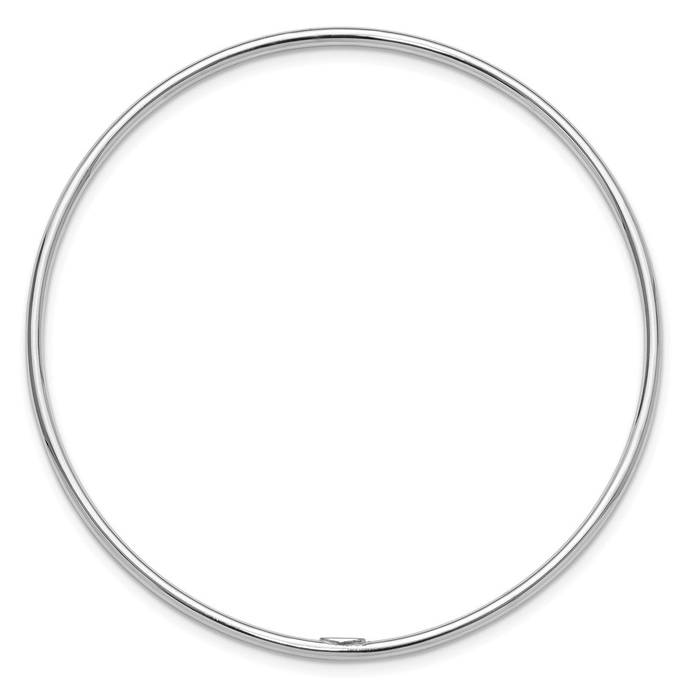 Sterling Silver Rhodium-plated Polished Slip-On Bangle