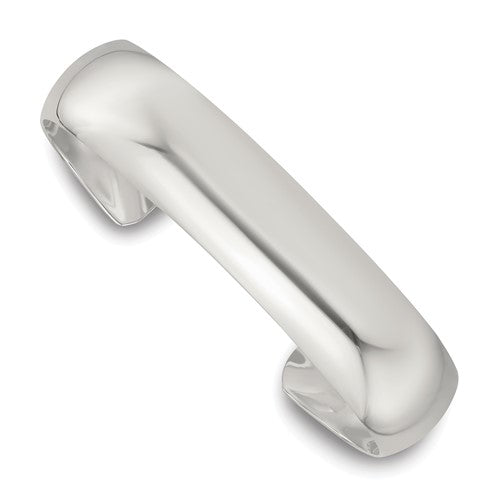 Sterling Silver Polished 15mm Domed Cuff Bangle