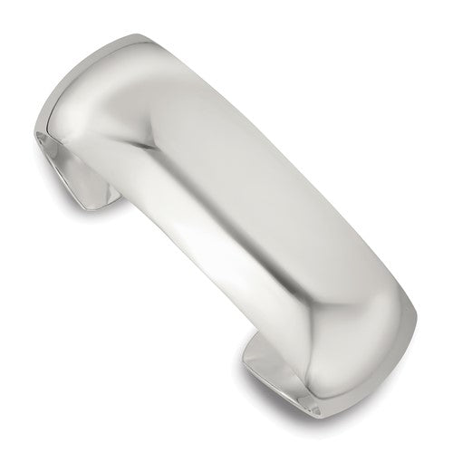 Sterling Silver Polished 20mm Domed Cuff Bangle
