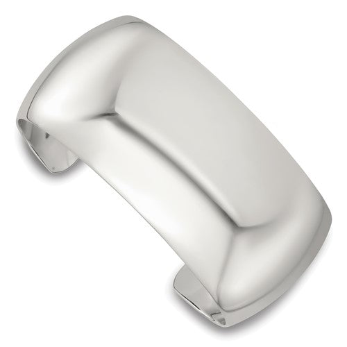 Sterling Silver Polished 30mm Domed Cuff Bangle