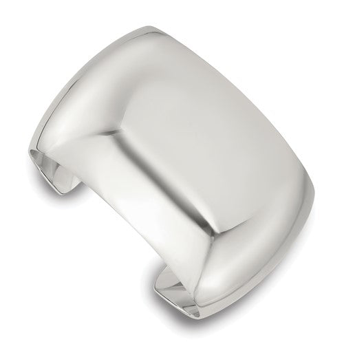 Sterling Silver Polished 40mm Domed Cuff Bangle