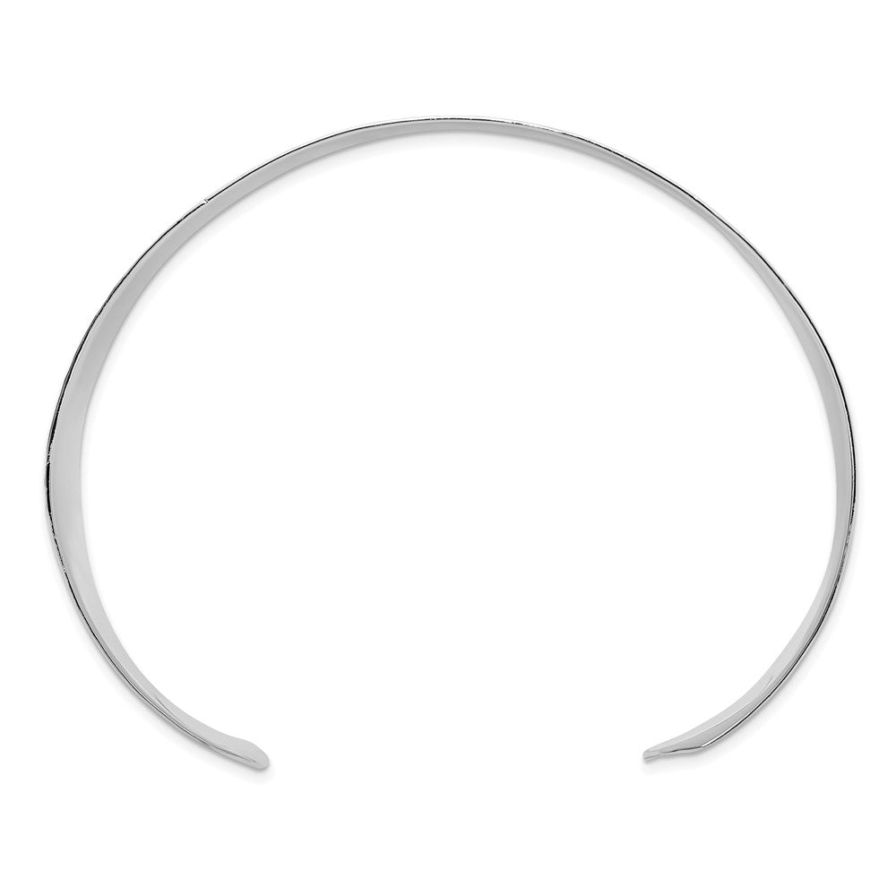 Sterling Silver 30mm Flat Hammered Cuff Bangle