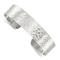 Sterling Silver 15mm Flat Hammered Cuff Bangle