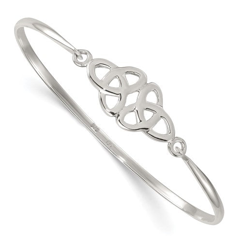 Sterling Silver Polished Double Trinity Bangle