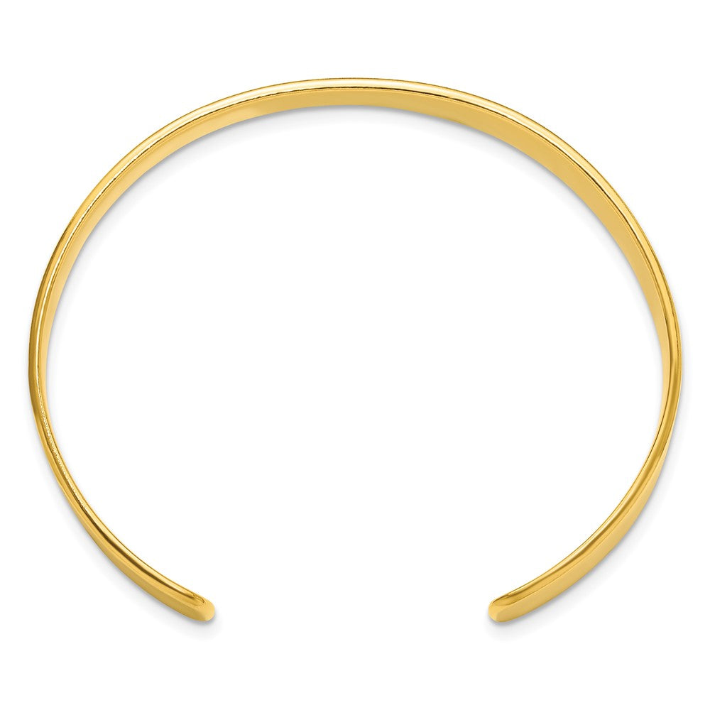 Sterling Silver Gold-tone 9.75mm Cuff Bangle Bracelet