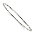 Sterling Silver Antiqued 2mm Twisted Slip-on Bangle