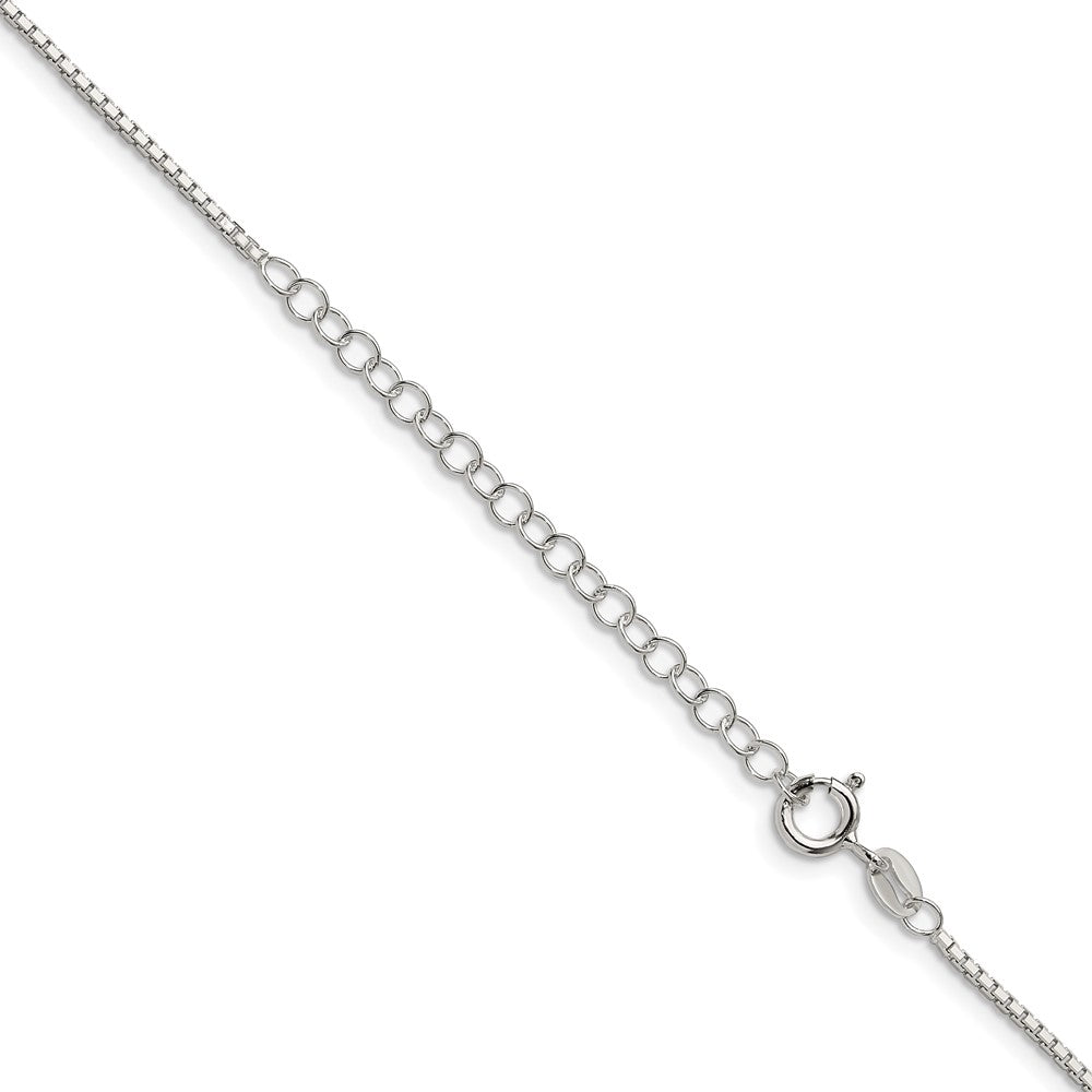 Sterling Silver 1.35mm 8 Sided w/2in ext. Box Chain