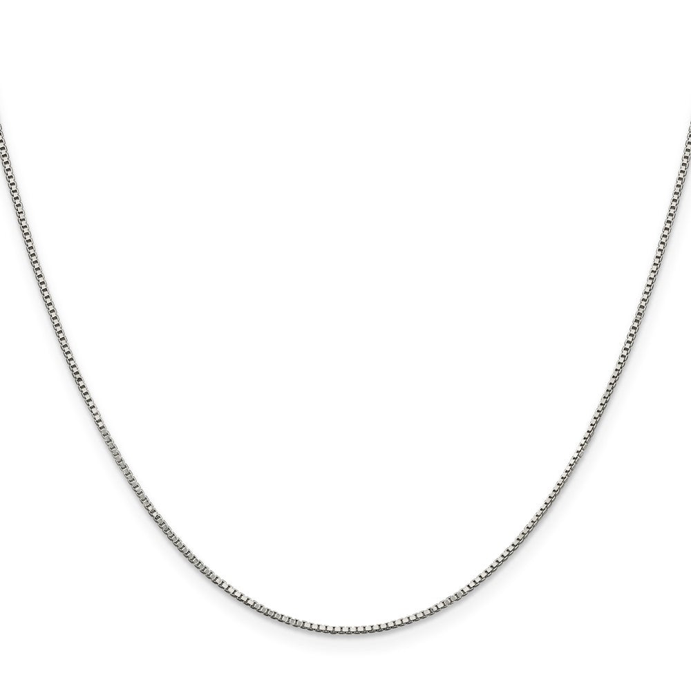 Sterling Silver Rhodium-plated .9mm Box Chain w/4in ext.