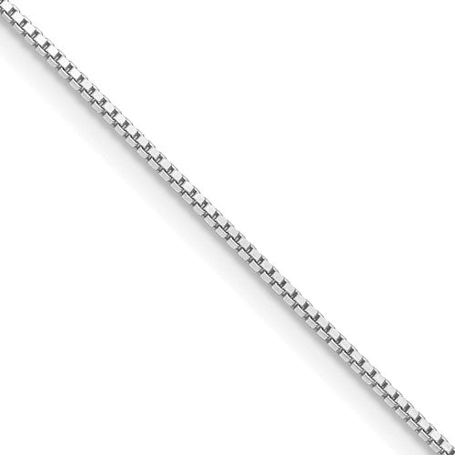 Sterling Silver Rhodium-plated .9mm Box Chain w/2in ext.