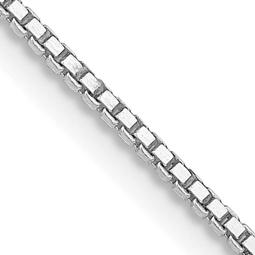 Sterling Silver Rhodium-plated 1.1mm Box Chain w/2in ext.