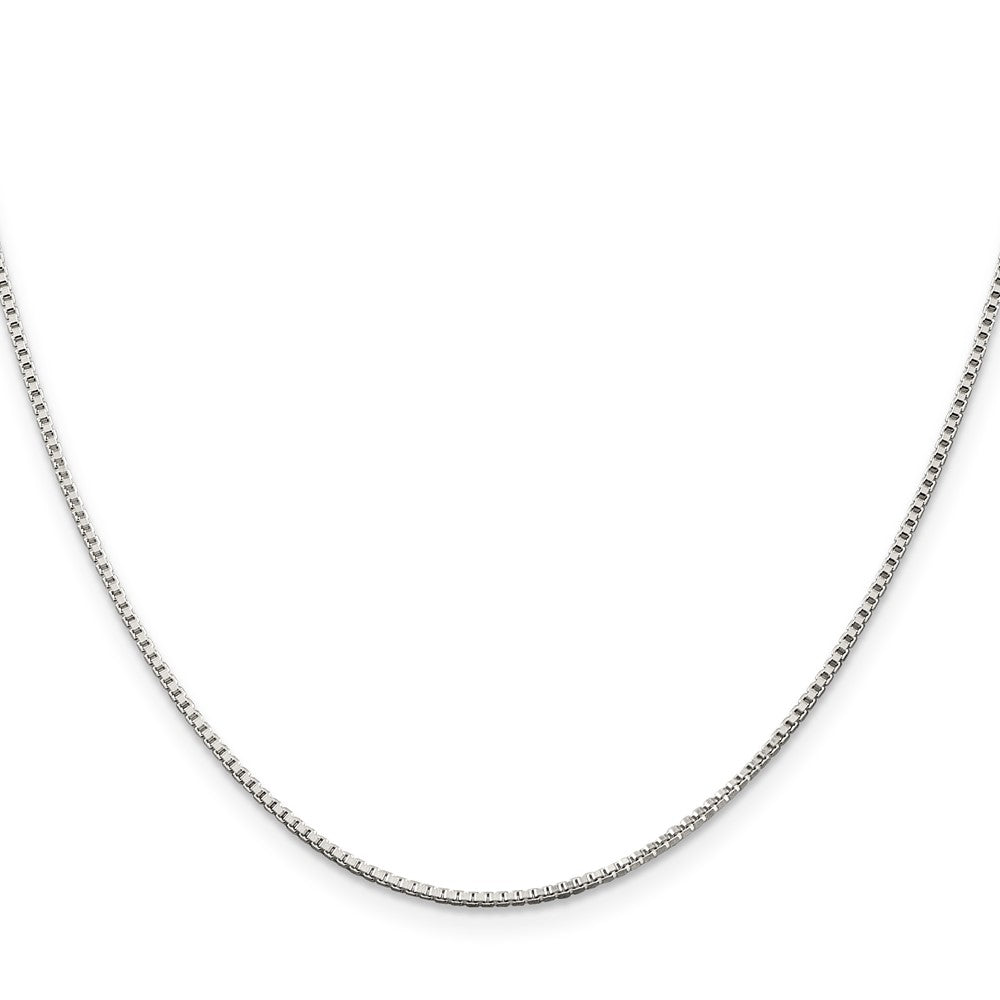 Sterling Silver Rhodium-plated 1.25mm Box Chain w/4in ext.
