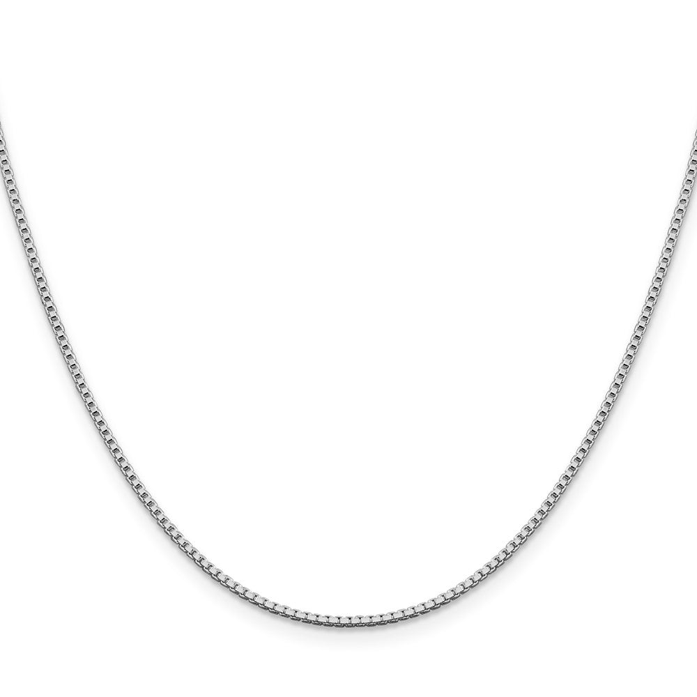 Sterling Silver Rhodium-plated 1.4mm Box Chain w/4in ext.