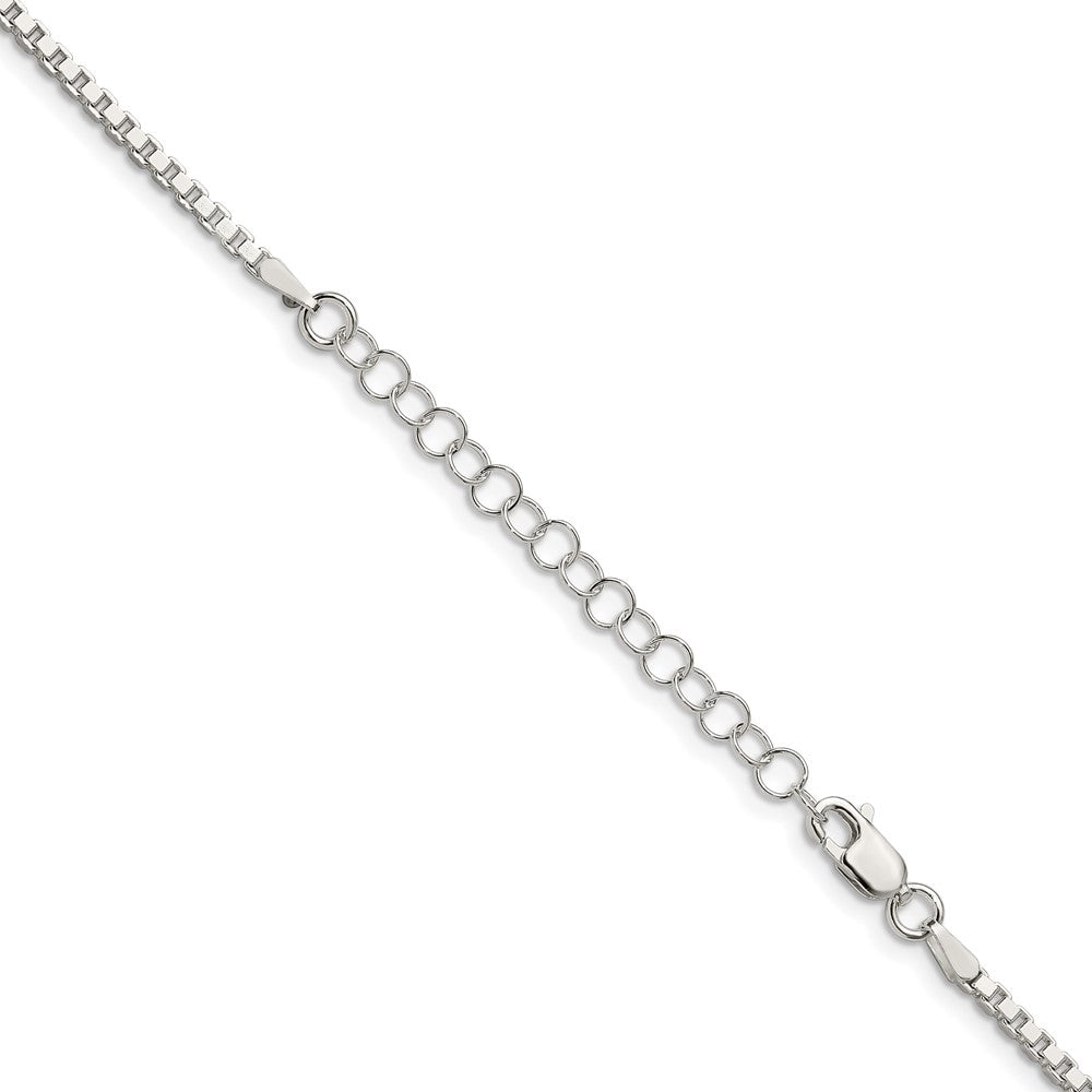 Sterling Silver 2mm Box Chain w/2in ext.