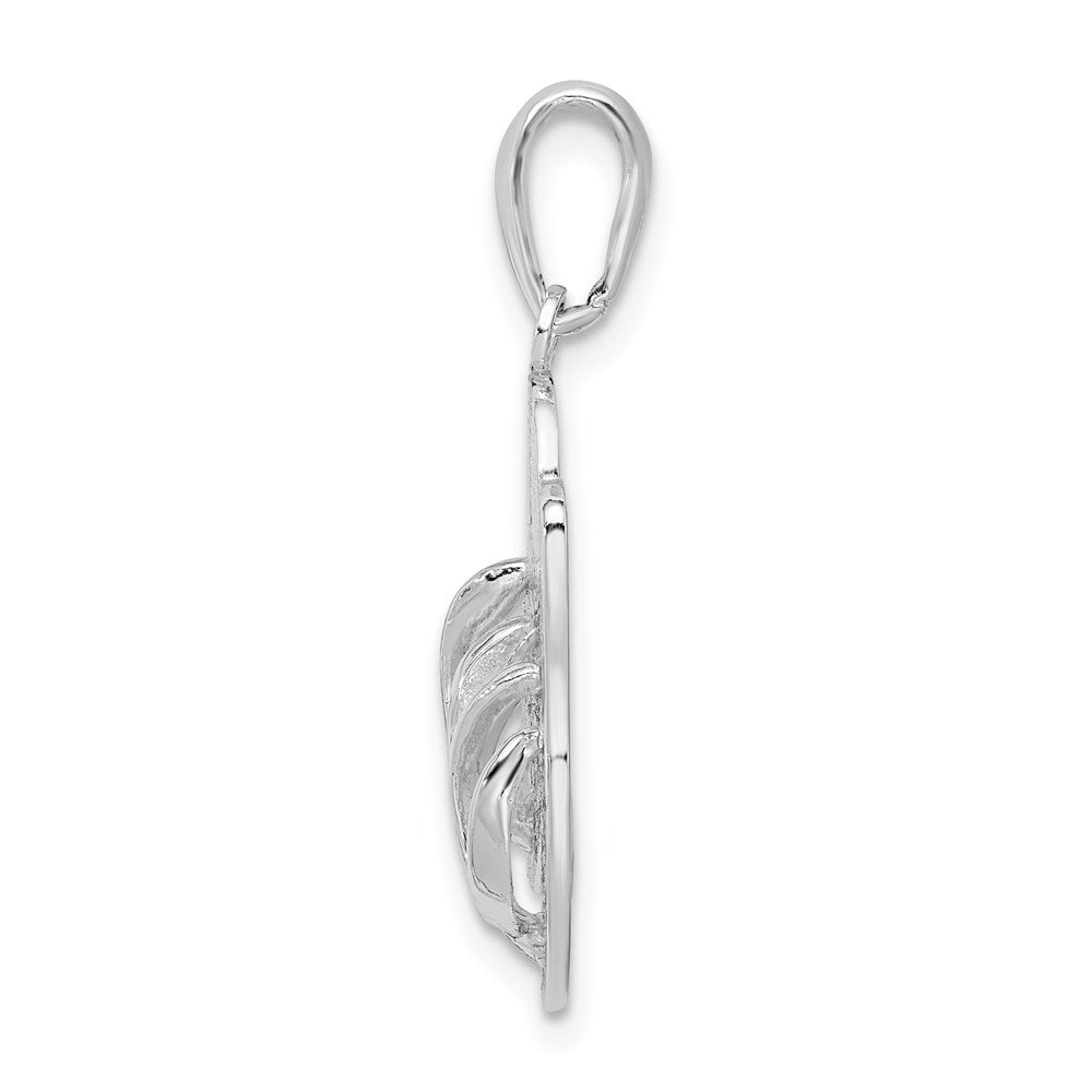 Sterling Silver Rhodium-plated Hilton Head Island Flip Flop Pendant