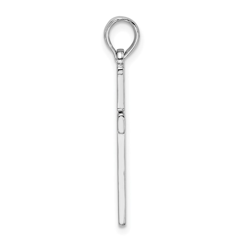 Sterling Silver Polished Flat Latin Cross Pendant