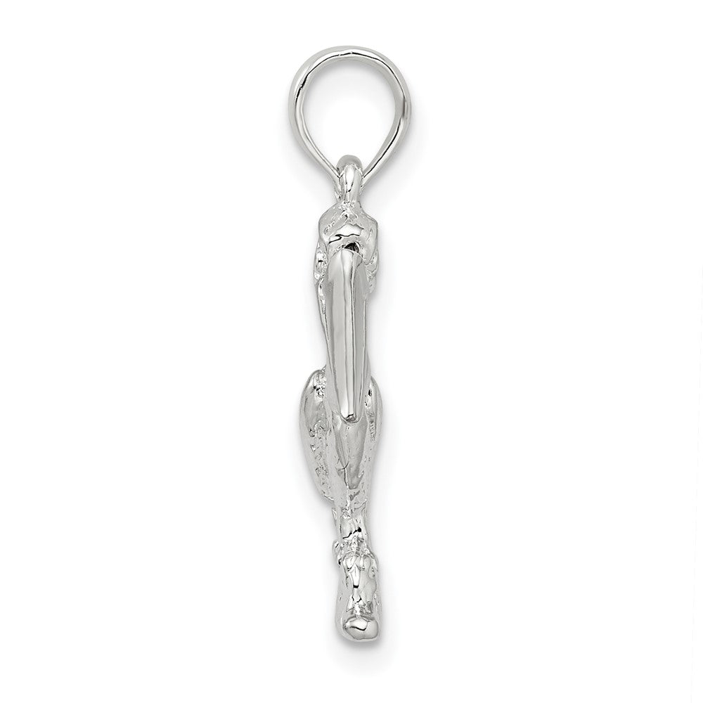 Sterling Silver Small 3D Standing Moveable Mouth Pelican Pendant