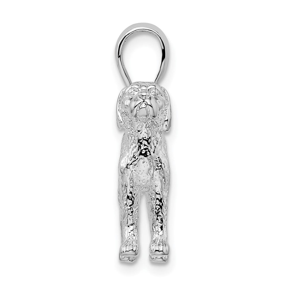 Sterling Silver Rhodium-plated Textured 3D English Pointer Dog Pendant