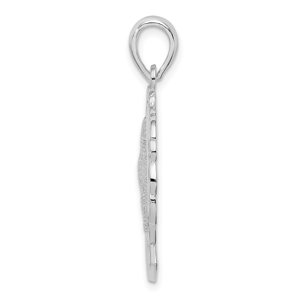 Sterling Silver Rhod-plated St. Thomas Starfish and Dolphin Pendant