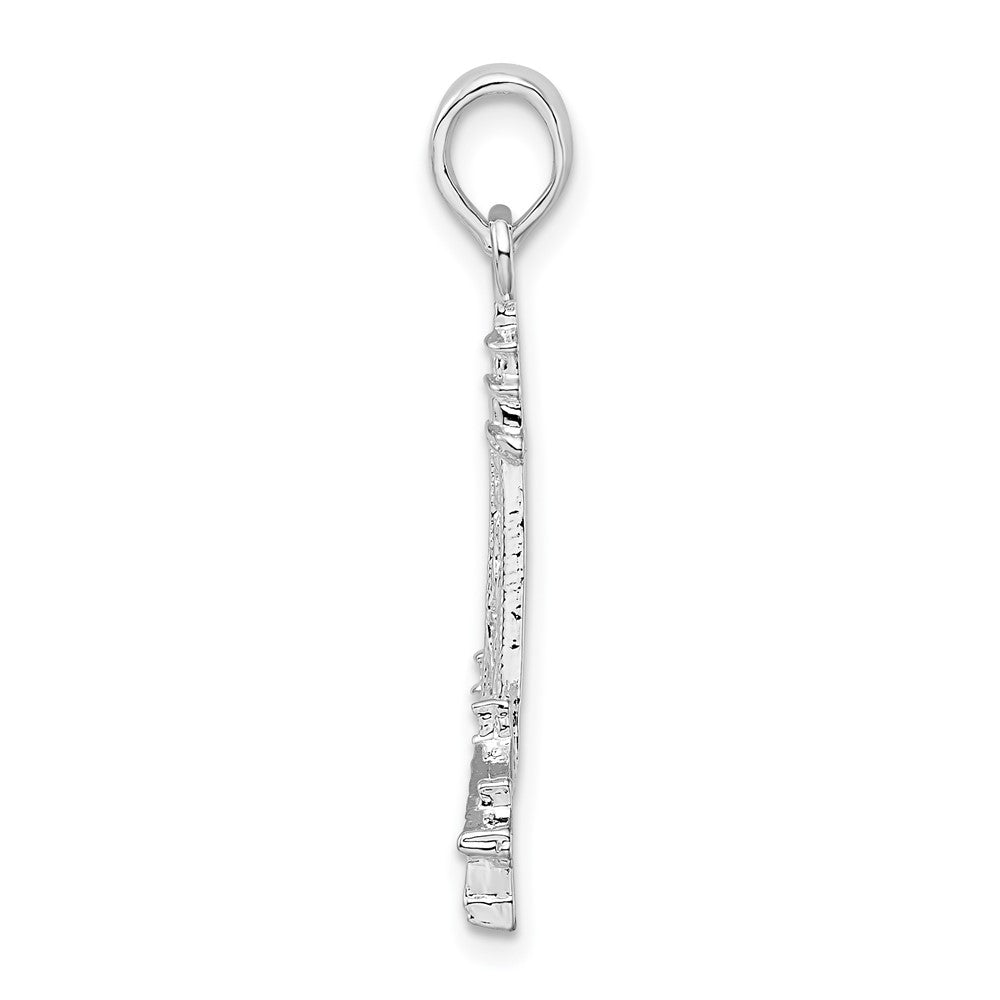 Sterling Silver Rhodium-plated Sanibel Island Lighthouse Pendant