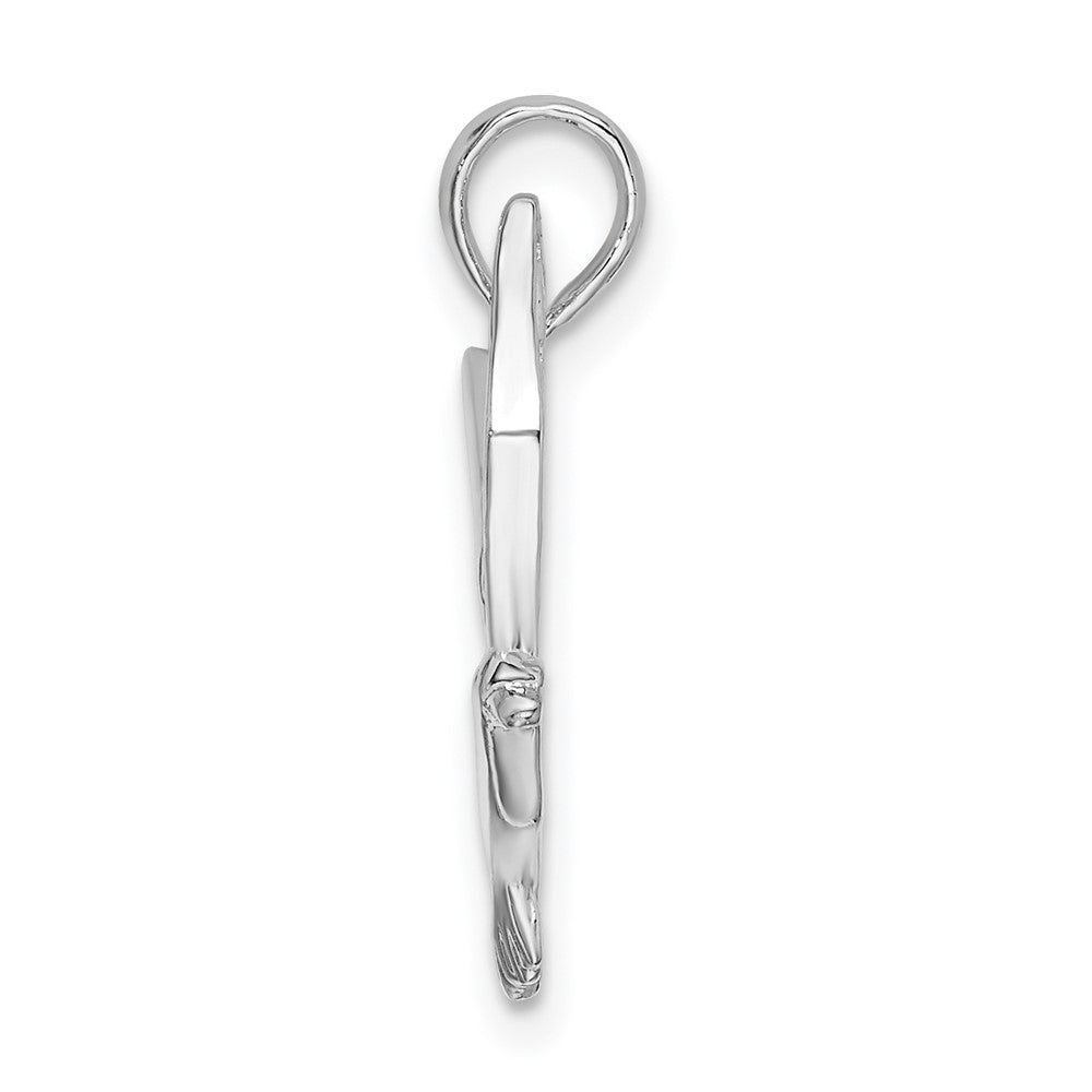 Sterling Silver Rhodium-plated Polished Flying Seagull Pendant