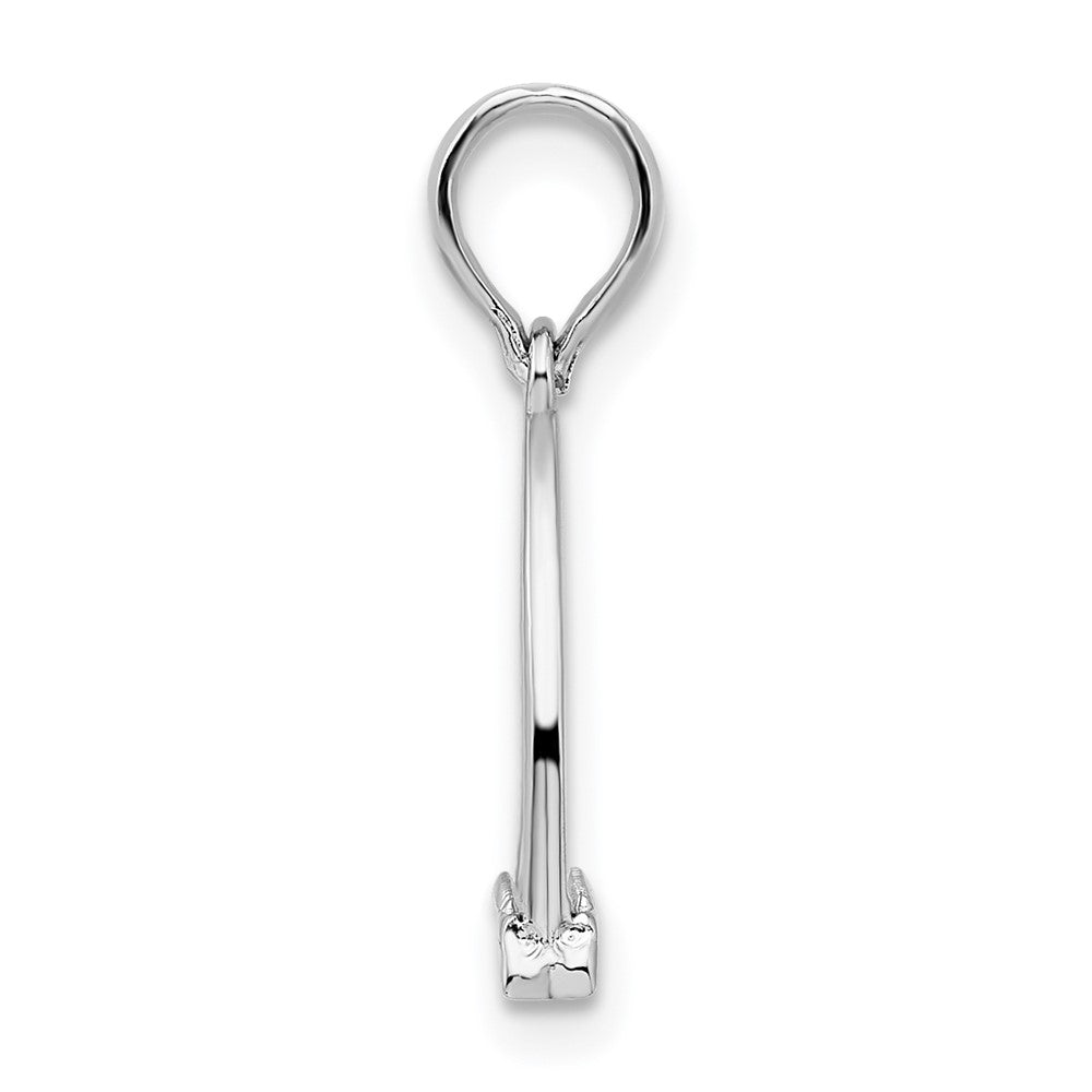 Sterling Silver Polished 3D Horse Stirrup Pendant