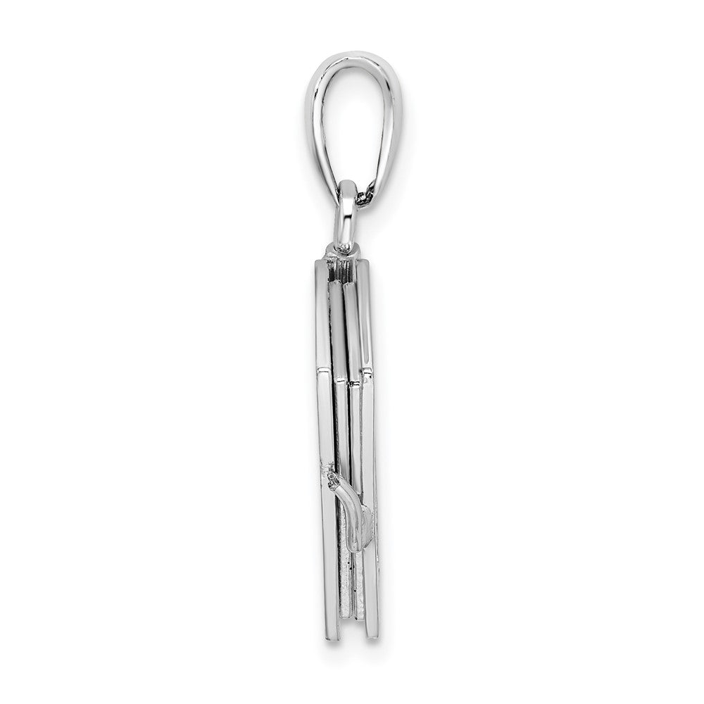 Sterling Silver Rhodium-plated Moveable 3D Lord's Prayer Bible Pendant